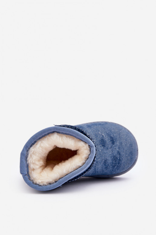 Botas infantis de neve Botas com brilho na cor azul Sulinne