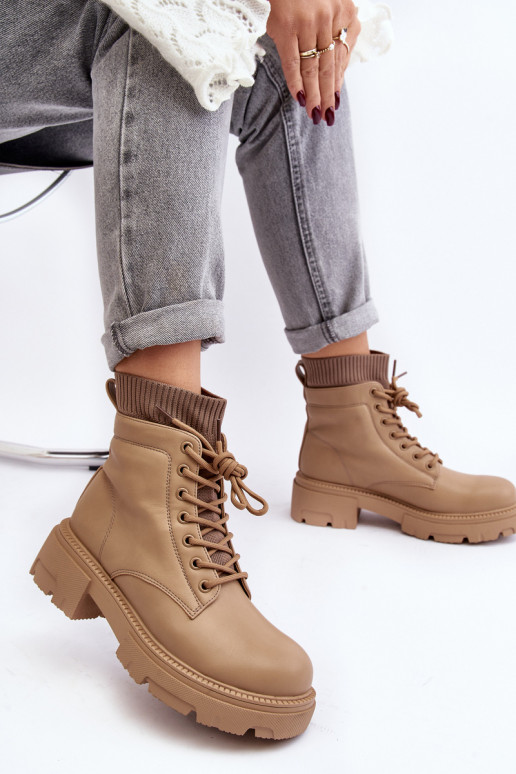 sapatos Botas femininas com sola tipo meia, Rivella bege sapatos Botas femininas com sola tipo meia, Rivella bege