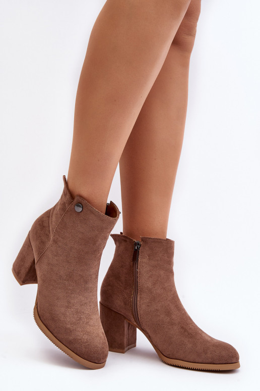 em camurça Botas femininas Selela marrons