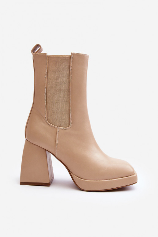 Botas femininas plataforma na cor bege Stelares