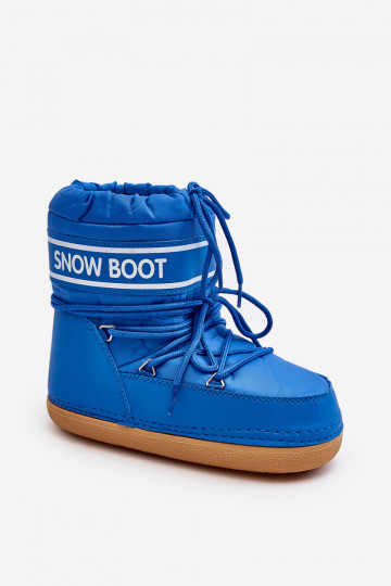 Botas de inverno com atacadores cor azul Soia