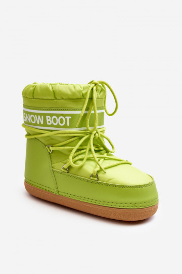 Botas de inverno com atacadores na cor verde Soia