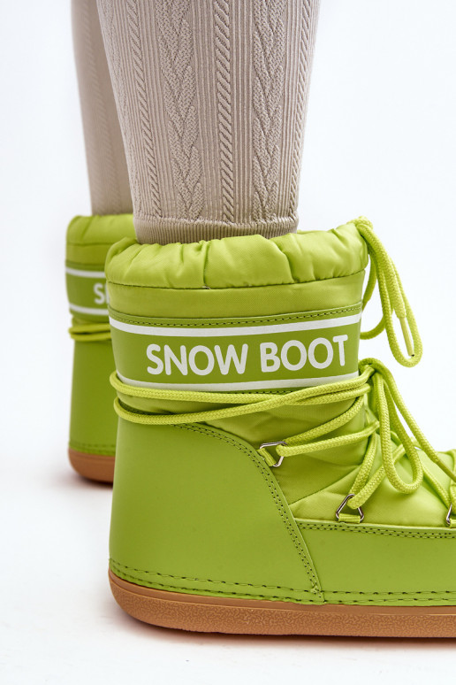 Botas de inverno com atacadores na cor verde Soia