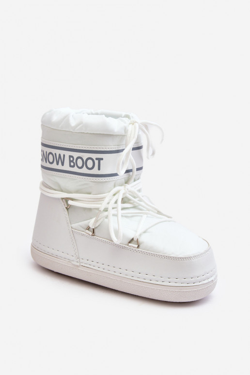 Botas de inverno com atacadores na cor branca Soia