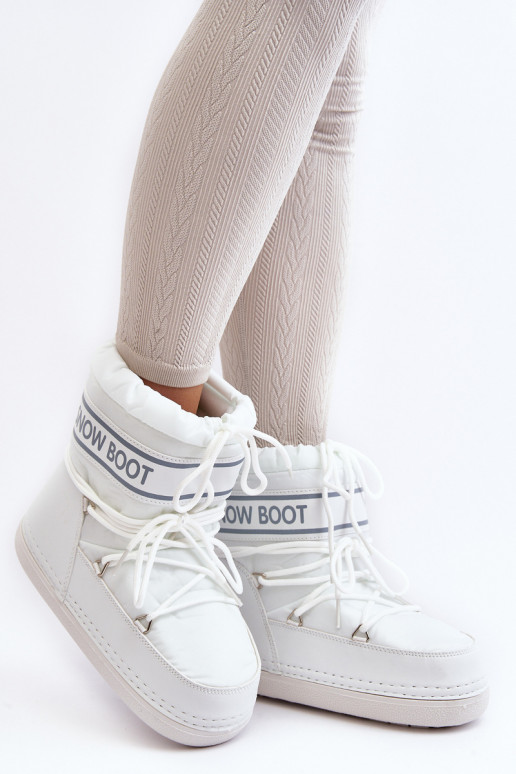 Botas de inverno com atacadores na cor branca Soia
