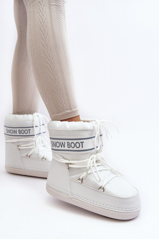Botas de inverno com atacadores na cor branca Soia