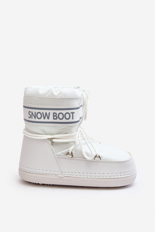 Botas de inverno com atacadores na cor branca Soia