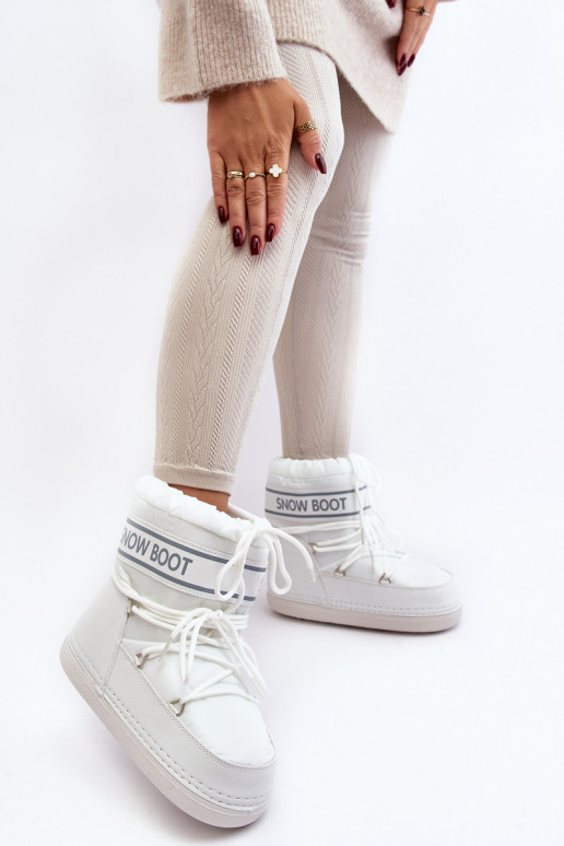 Botas de inverno com atacadores na cor branca Soia