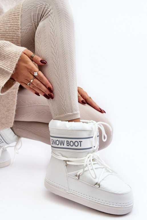 Botas de inverno com atacadores na cor branca Soia