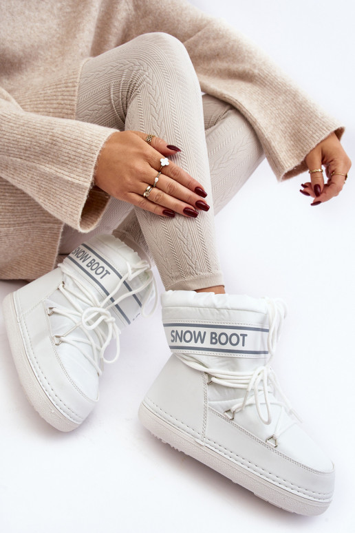 Botas de inverno com atacadores na cor branca Soia