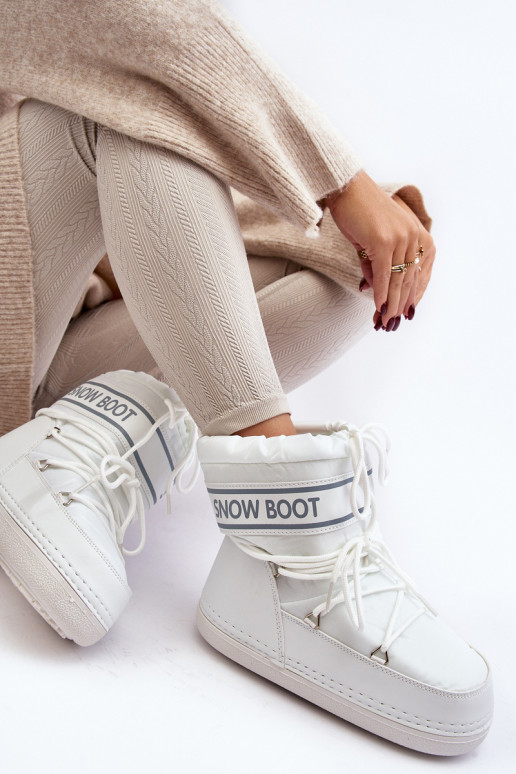 Botas de inverno com atacadores na cor branca Soia