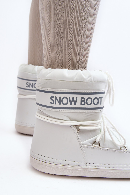 Botas de inverno com atacadores na cor branca Soia