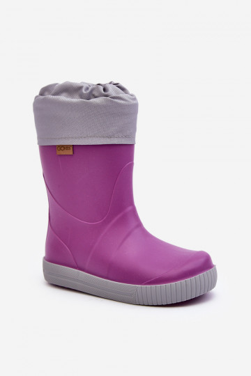 Botas infantis de borracha com aquecimento Snow Wave Gokids 981 Roxo