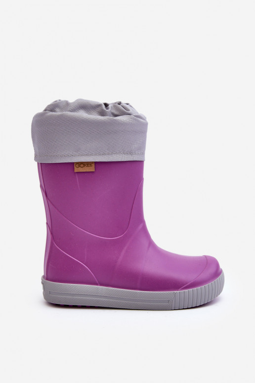 Botas infantis de borracha com aquecimento Snow Wave Gokids 981 Roxo