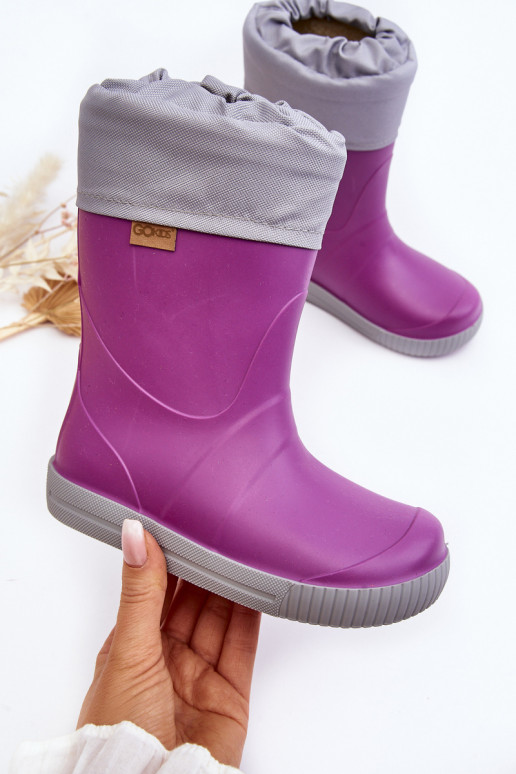 Botas infantis de borracha com aquecimento Snow Wave Gokids 981 Roxo