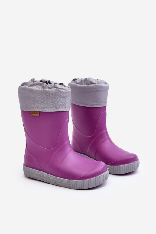 Botas infantis de borracha com aquecimento Snow Wave Gokids 981 Roxo