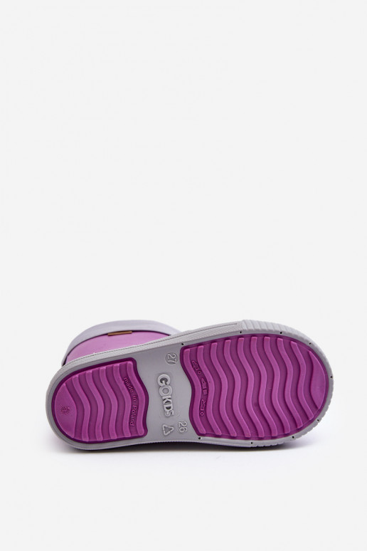 Botas infantis de borracha com aquecimento Snow Wave Gokids 981 Roxo