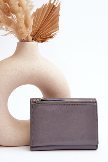Carteira de mulher Joanela em pele ecológica cinzenta 2