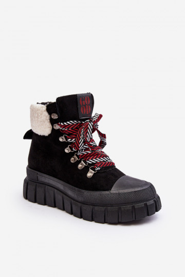 botas aquecidas com sola maciça na cor preta Ralotta