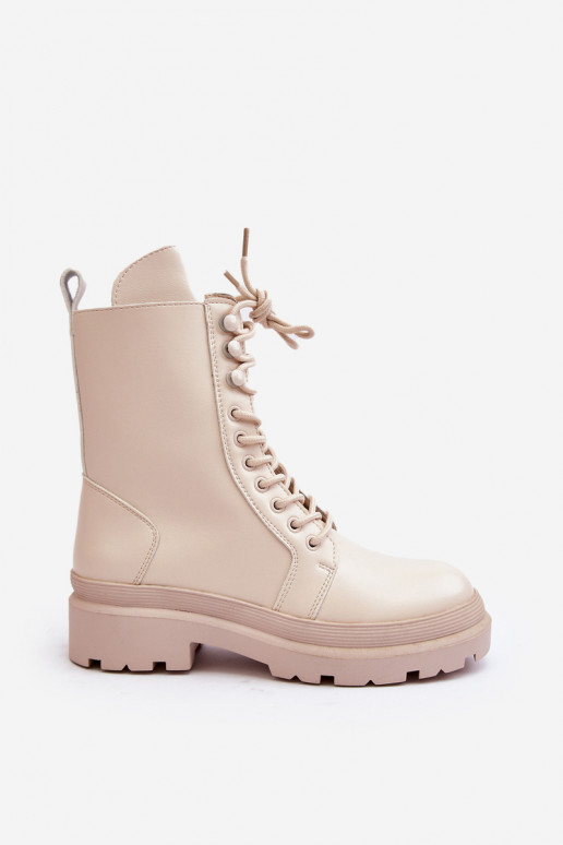 botas couro ecológico cor marfim Irande botas couro ecológico cor marfim Irande