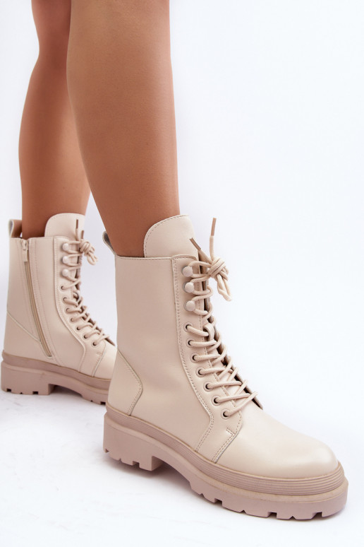 botas couro ecológico cor marfim Irande botas couro ecológico cor marfim Irande