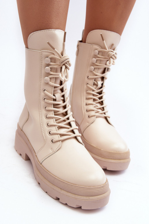 botas couro ecológico cor marfim Irande botas couro ecológico cor marfim Irande