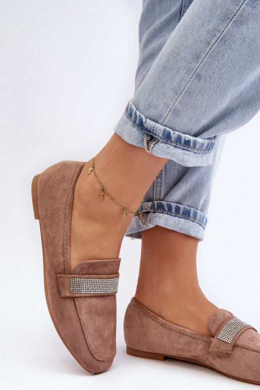 Mocassins com ilhós cintilantes na cor marrom Ralrika Mocassins com ilhós cintilantes na cor marrom Ralrika