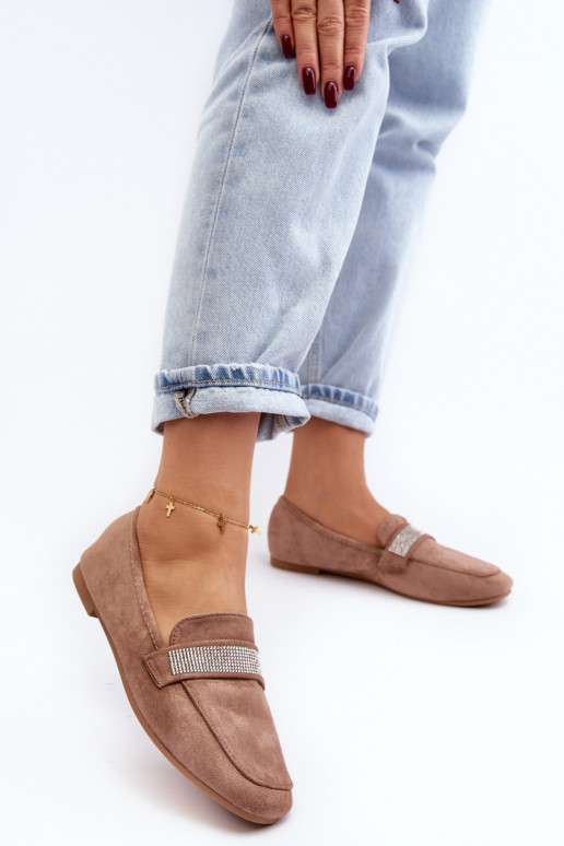 Mocassins com ilhós cintilantes na cor marrom Ralrika Mocassins com ilhós cintilantes na cor marrom Ralrika