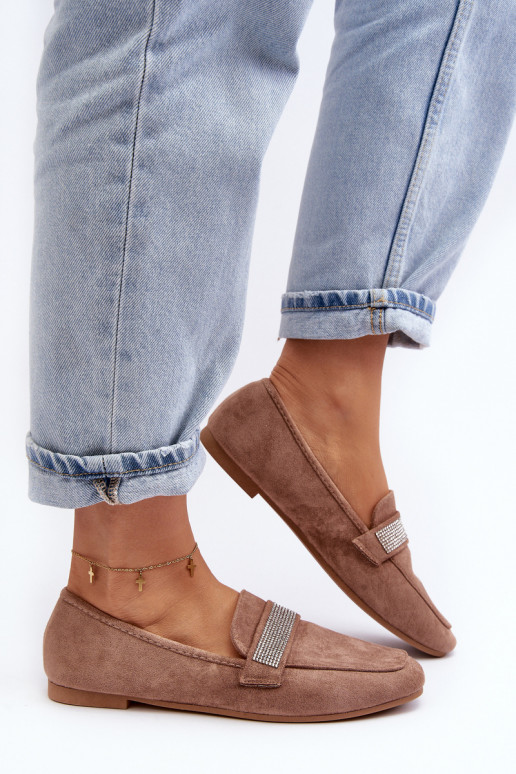 Mocassins com ilhós cintilantes na cor marrom Ralrika Mocassins com ilhós cintilantes na cor marrom Ralrika