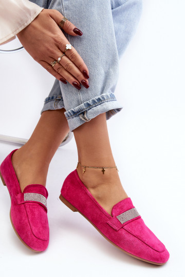Mocassins com ilhós brilhantes em Ralrika rosa 2
