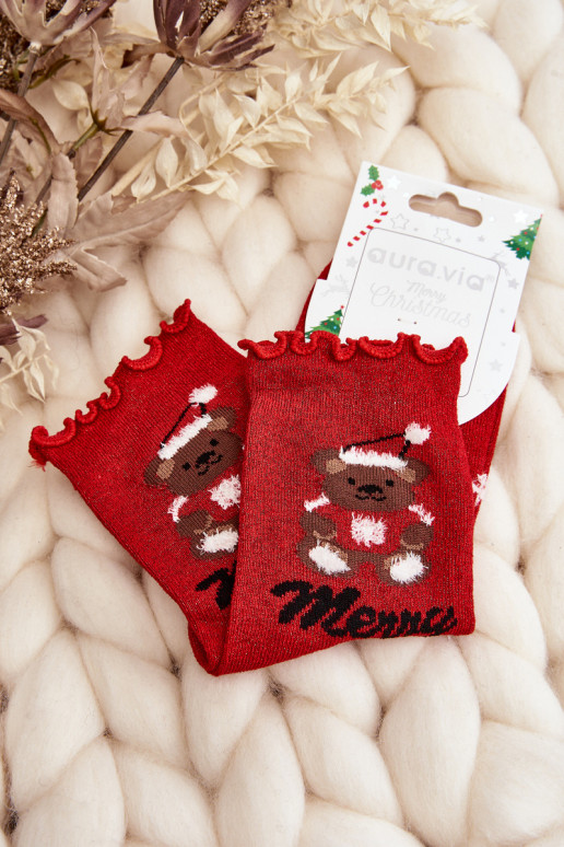 Meias de Natal brilhantes em vermelho Meias de Natal brilhantes em vermelho