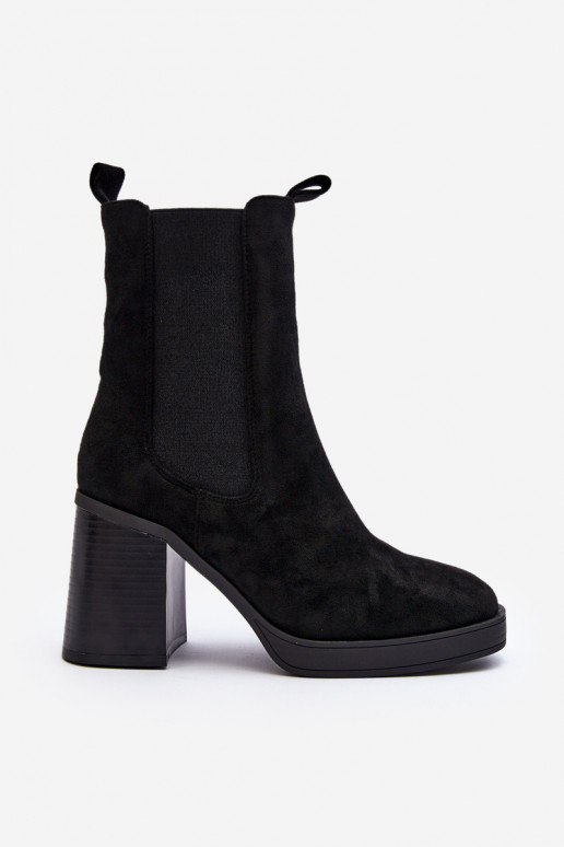Botas femininas com salto largo na cor preta Piovere preto Botas femininas com salto largo na cor preta Piovere preto