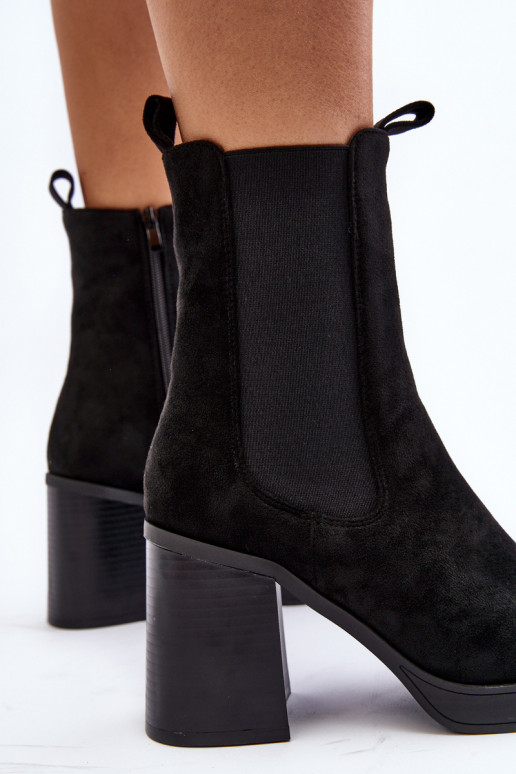 Botas femininas com salto largo na cor preta Piovere preto Botas femininas com salto largo na cor preta Piovere preto