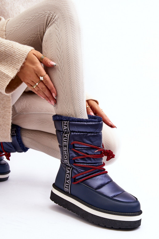 botas de neve com detalhes elegantes em azul escuro Lilara botas de neve com detalhes elegantes em azul escuro Lilara