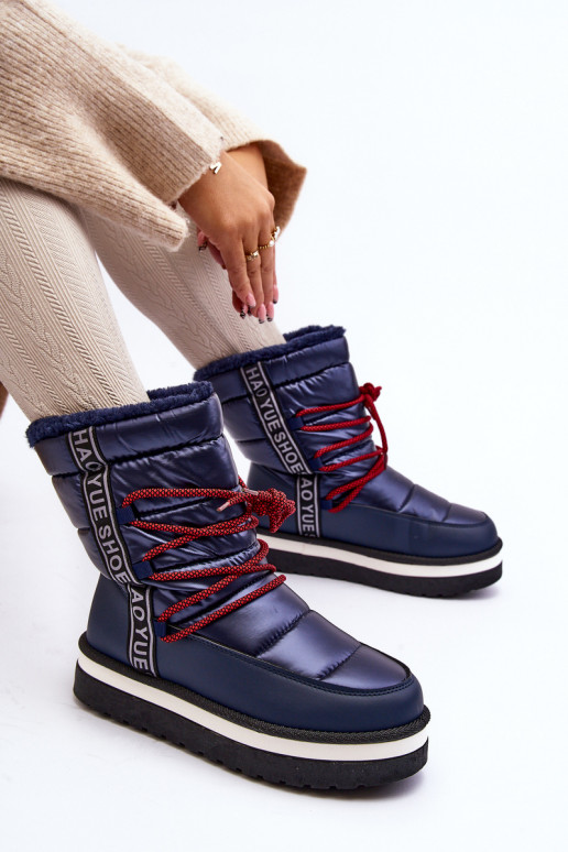botas de neve com detalhes elegantes em azul escuro Lilara botas de neve com detalhes elegantes em azul escuro Lilara