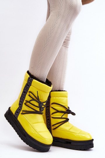 botas de neve com detalhes elegantes em amarelo Lilara 2