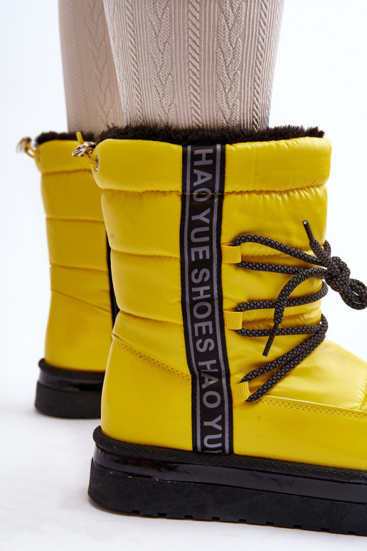 botas de neve com detalhes elegantes em amarelo Lilara botas de neve com detalhes elegantes em amarelo Lilara