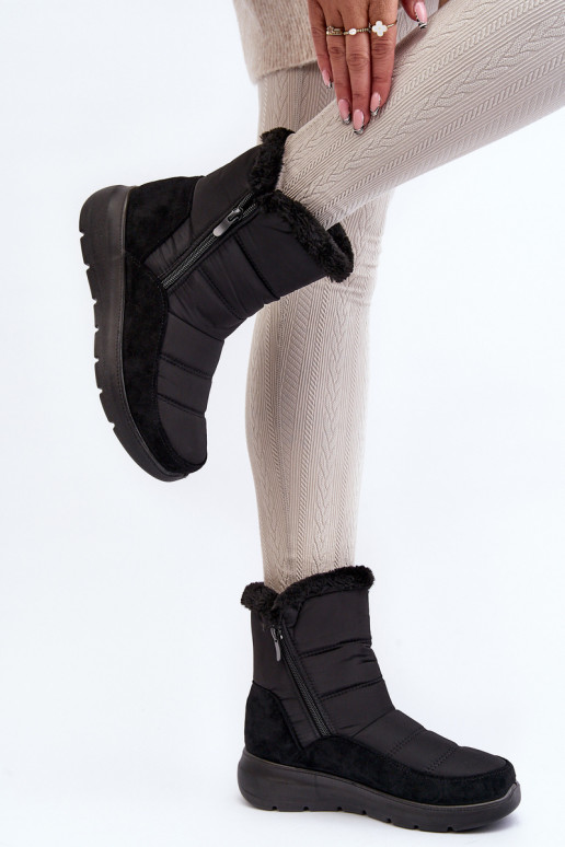 botas de neve com pêlo em preto Primose botas de neve com pêlo em preto Primose