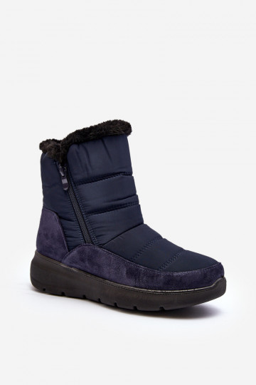 botas de neve com pelo em azul escuro Primose