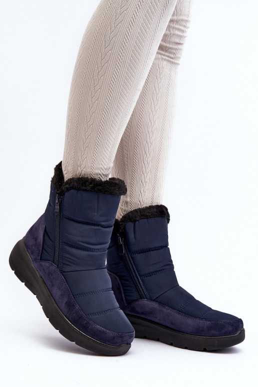 botas de neve com pelo em azul escuro Primose botas de neve com pelo em azul escuro Primose