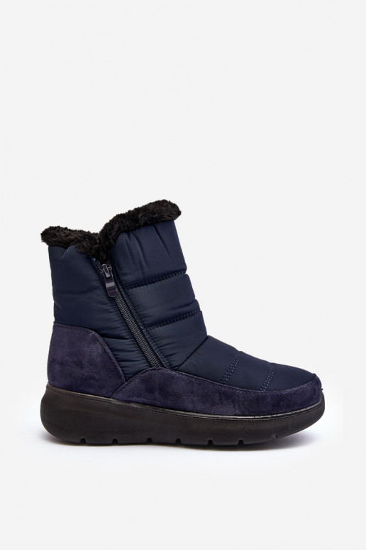 botas de neve com pelo em azul escuro Primose botas de neve com pelo em azul escuro Primose