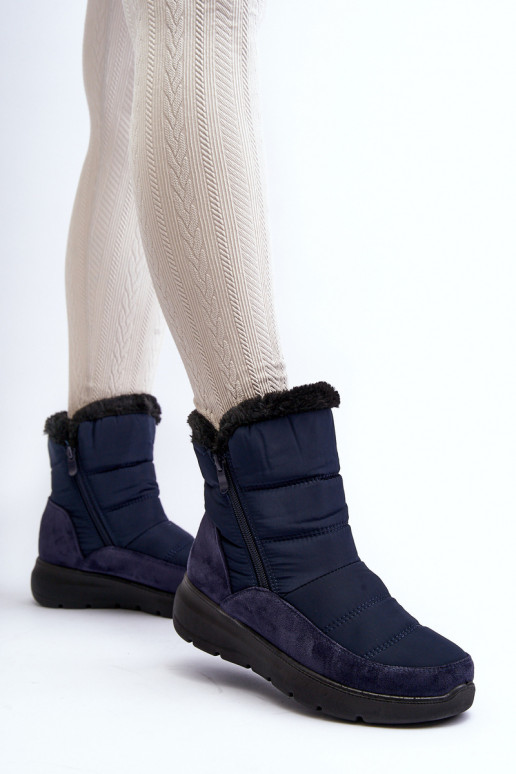 botas de neve com pelo em azul escuro Primose botas de neve com pelo em azul escuro Primose