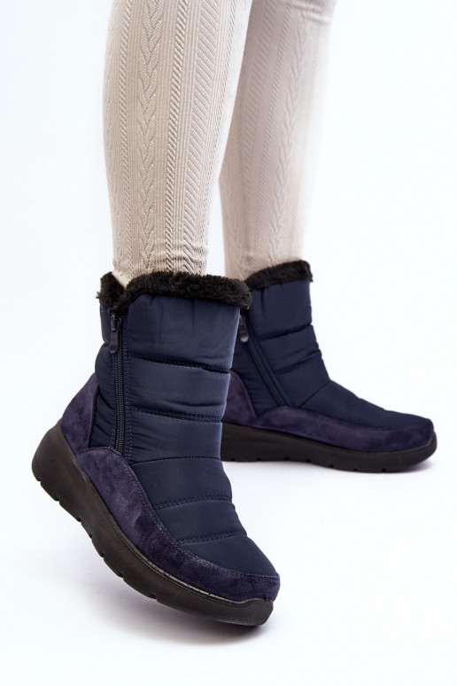 botas de neve com pelo em azul escuro Primose botas de neve com pelo em azul escuro Primose
