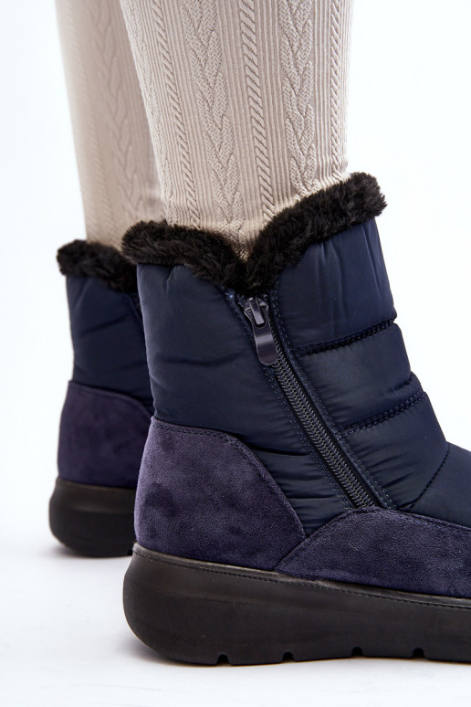 botas de neve com pelo em azul escuro Primose botas de neve com pelo em azul escuro Primose