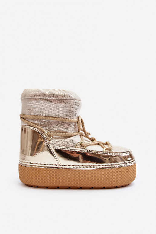 botas de neve com detalhes elegantes na cor dourada Toolsa botas de neve com detalhes elegantes na cor dourada Toolsa