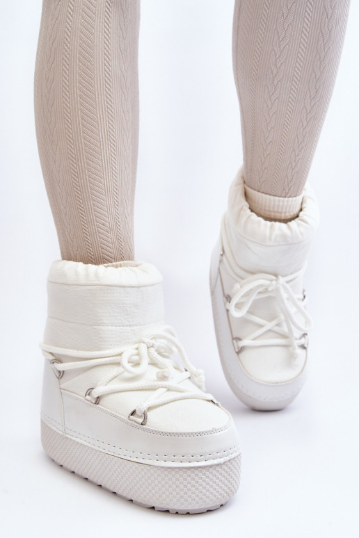 botas de neve com detalhes elegantes em branco Toolsa botas de neve com detalhes elegantes em branco Toolsa