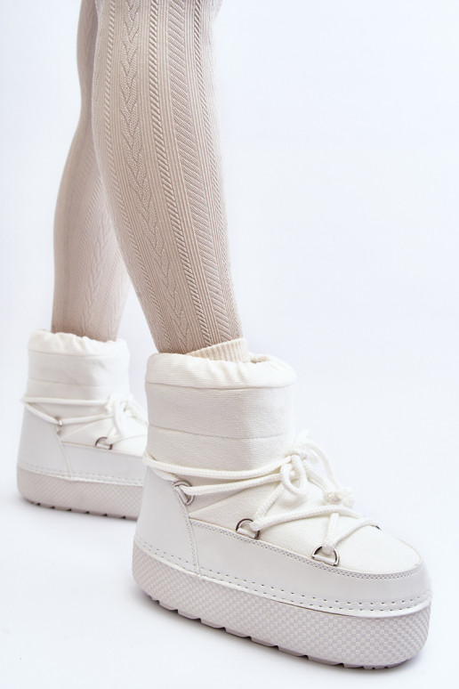 botas de neve com detalhes elegantes em branco Toolsa botas de neve com detalhes elegantes em branco Toolsa