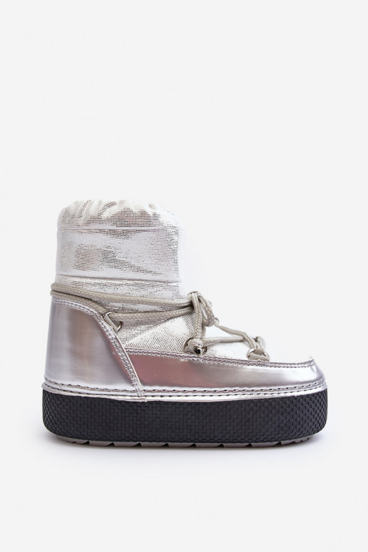 botas de neve com detalhes elegantes em prata Toolsa
