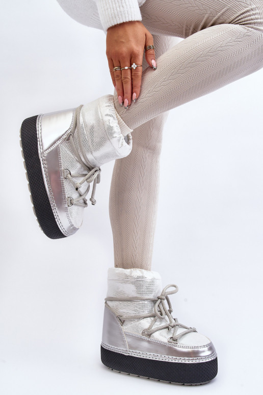 botas de neve com detalhes elegantes em prata Toolsa