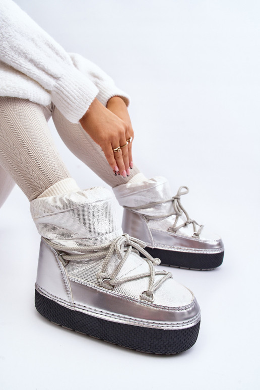 botas de neve com detalhes elegantes em prata Toolsa botas de neve com detalhes elegantes em prata Toolsa